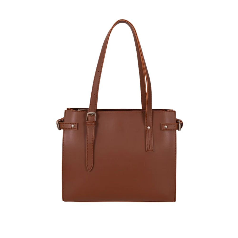 Classic Brown Structured Tote Bag