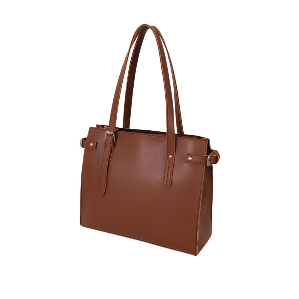 Classic Brown Structured Tote Bag