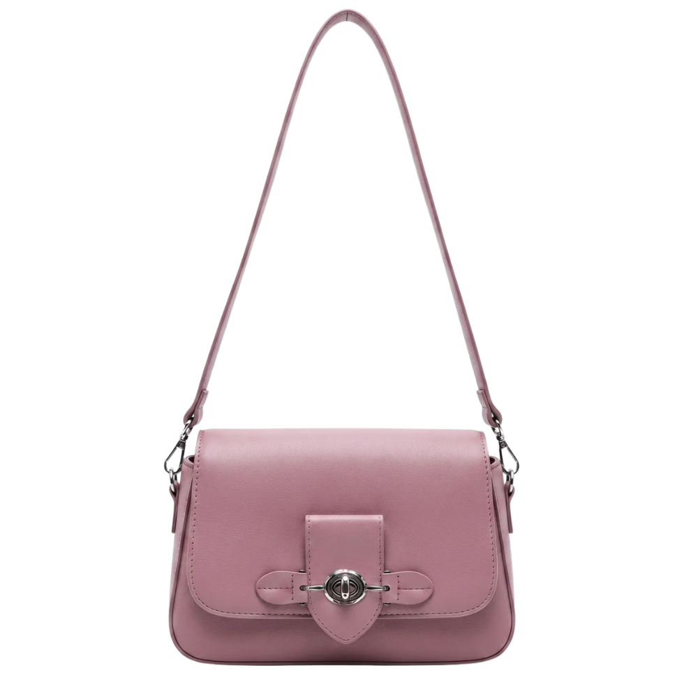 Elegant Blush Pink Flap Shoulder Bag