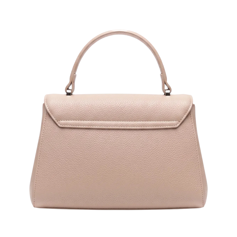 Elegant Blush Nude Top Handle Satchel Bag with Flap Closure - Image 2
