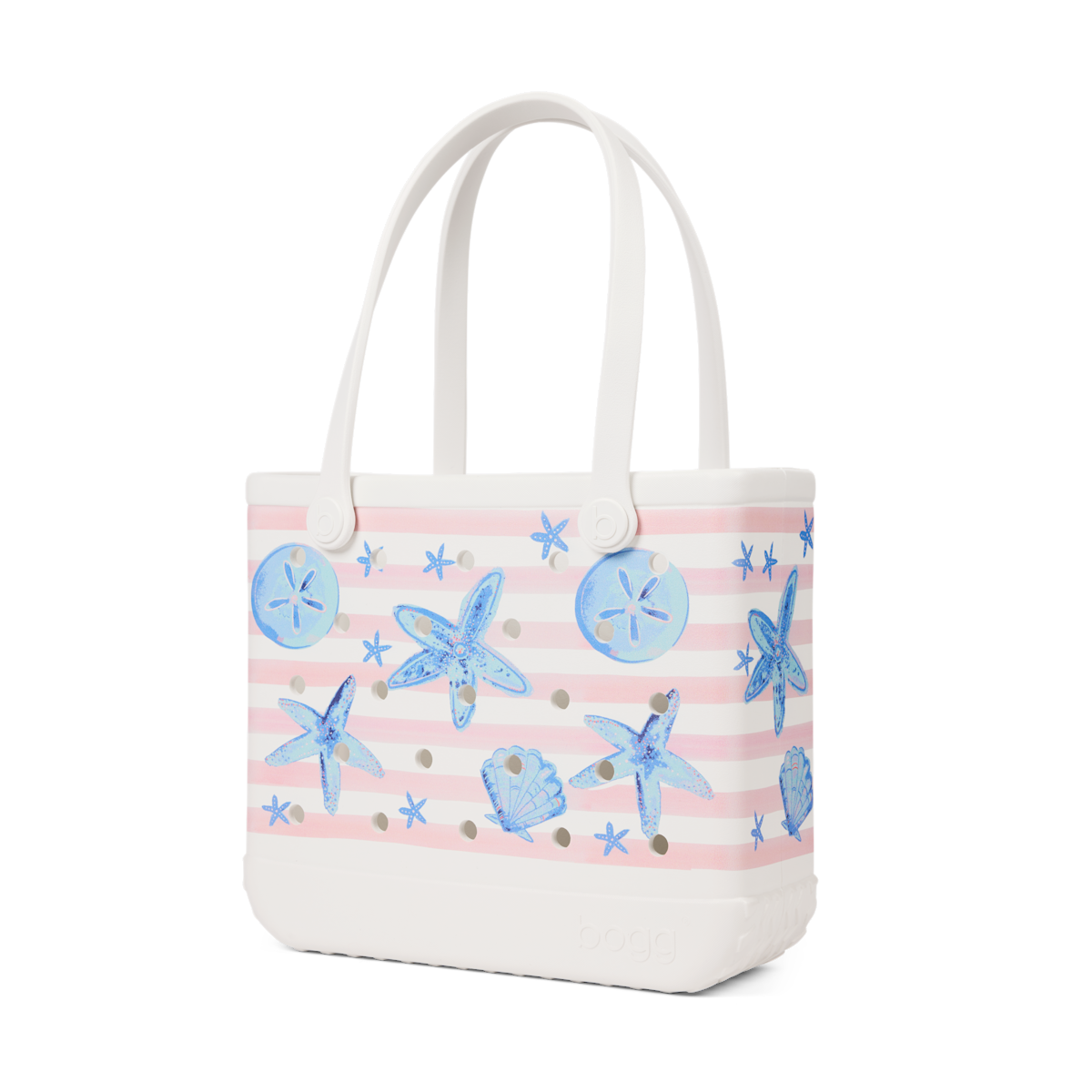Baby Bogg Bag - Pink Stripes & Blue Shells - Image 3